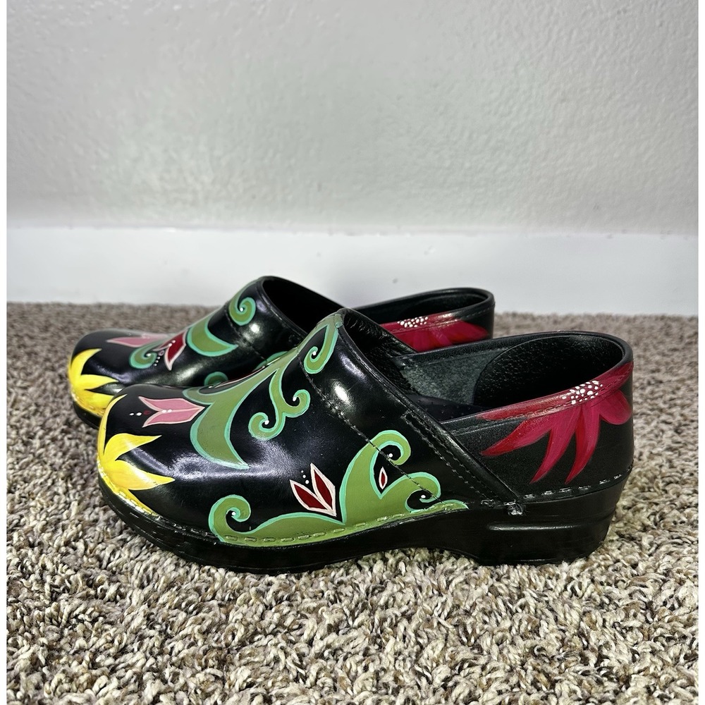 Sanita Womens Danish Clogs Medical Comfort Hand Painted Floral EU 39/ US 8.5